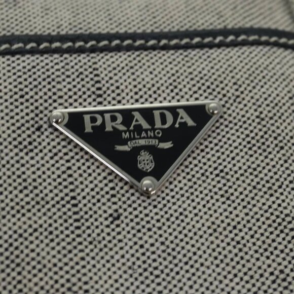 PRADA Hand Bag Canvas Gray Auth - Picture 8 of 16